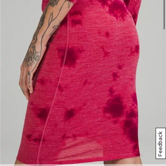 NWT New LULULEMON LAB Wool Blend Tie Dye Dress Mimic Pink Dragonfruit Berry 8 - Picture 3 of 6